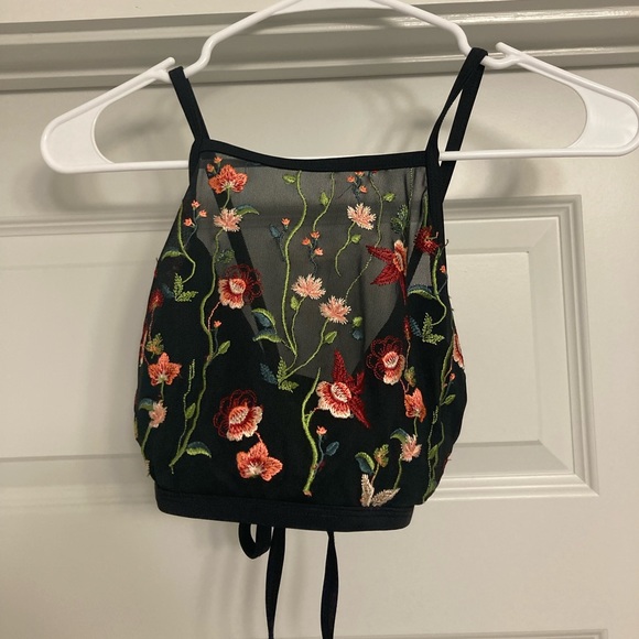 Xhilaration Other - Embroidered Swim Top — size D/DD